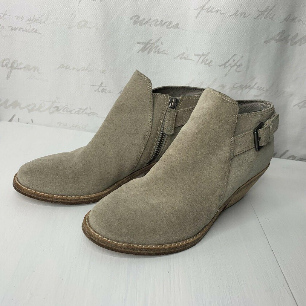 Eileen Fisher 7.5 Tan Suede Rein Ankle Bootie Boot